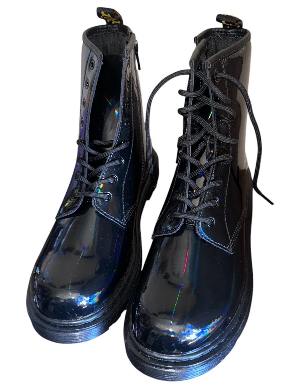 Dr.Martens Black Iridescent lace up boots